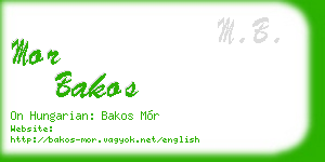 mor bakos business card